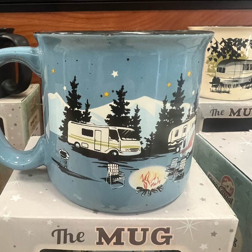 Serene Blue and Black Winter Mug